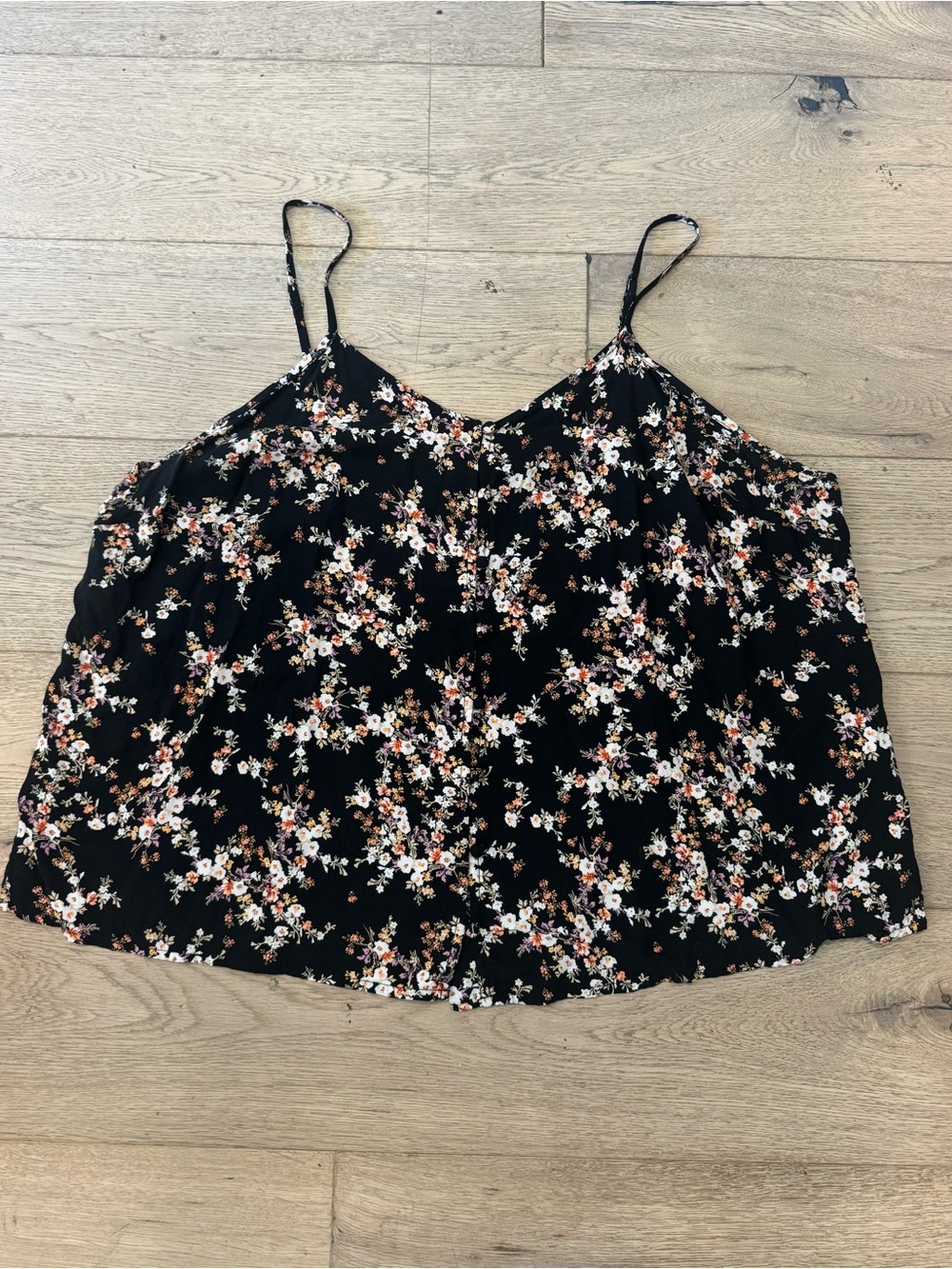 Old Navy Black Floral Spaghetti-Strap Cami. Sz XL